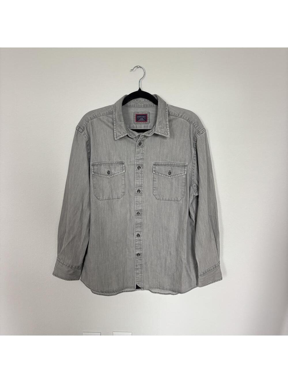 UNTUCKit Men's Gray Denim Utility Shirt